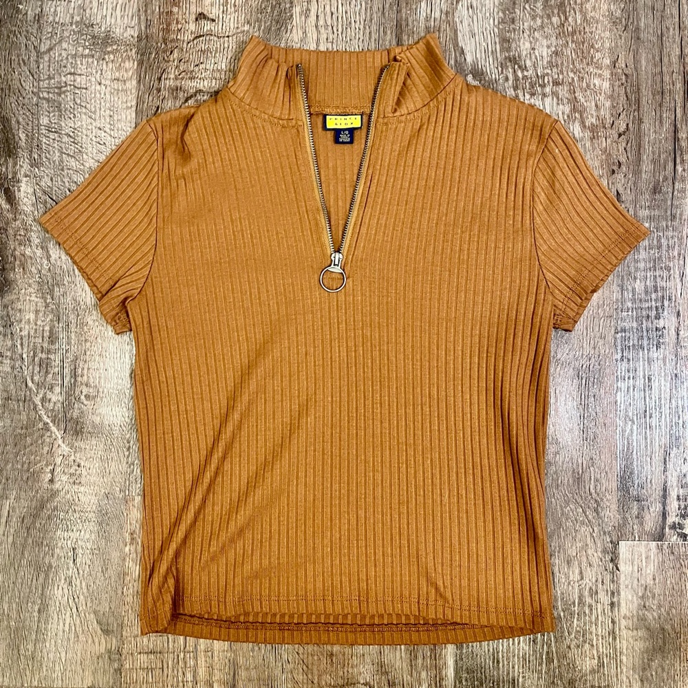 Mock neck zip up sweater shirt prince & fox women’s size large